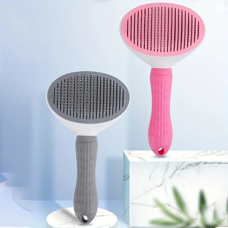 Brosse Auto-Nettoyante pour Chat & Chien — Poils Éjectés en 1 Clic