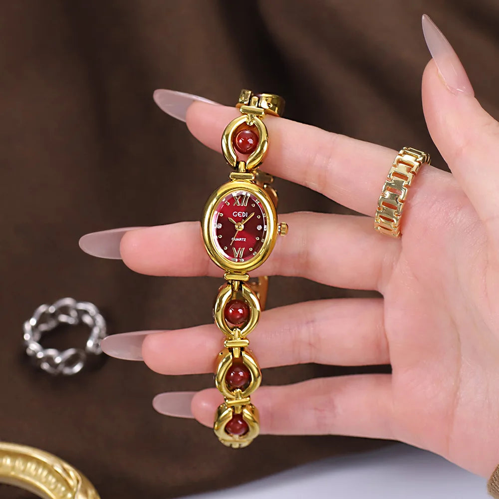 Montre Femme — Bracelet Perles & Cristaux