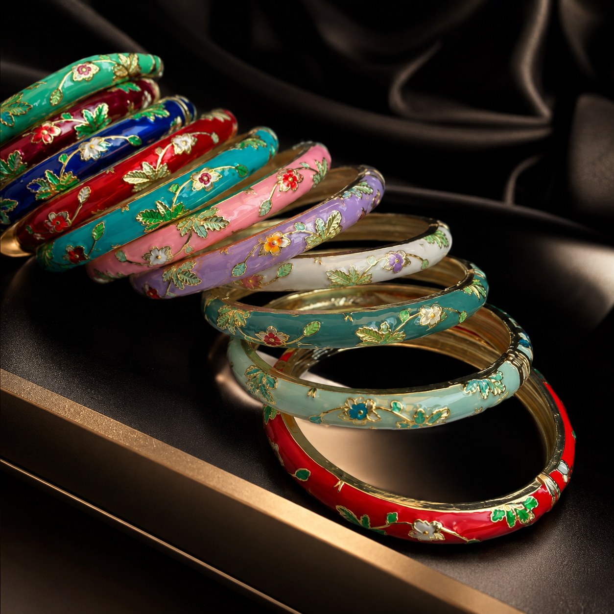 Tous les coloris du jonc cloisonné Pepites