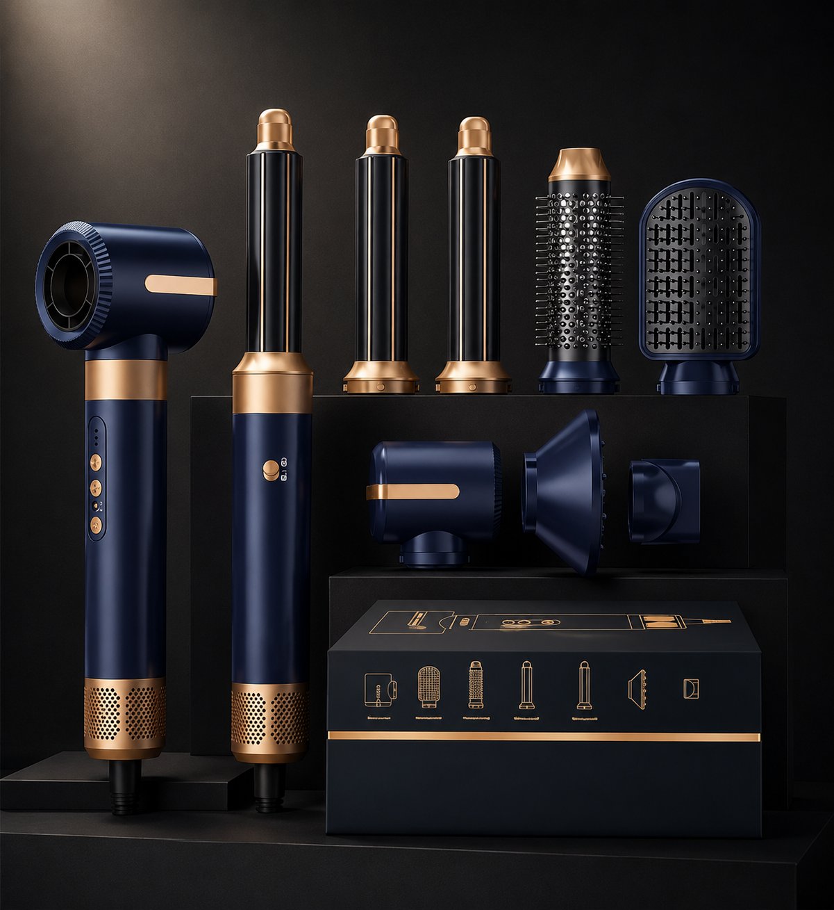 Multi-Styler 7-en-1 — Sèche, Lisse & Boucle · Ions Négatifs